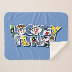Manta Sherpa LOONEY TUNES™ Characters in Lettering