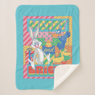 Manta Sherpa LOONEY TUNES™   Navidades merry y brillantes