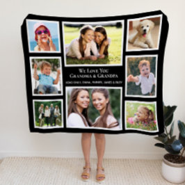 Manta Sherpa Los abuelos te aman 8 Collages de fotos