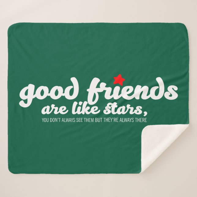 Manta Sherpa Los buenos amigos son como las estrellas (Anverso (horizontal))