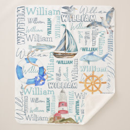 Manta Sherpa Los chicos personalizados llaman vela náutica