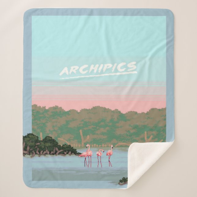 Manta Sherpa Los cuatro amantes divertidos de Famingo | Flaming (Anverso)