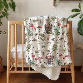 Manta Sherpa Los hongos de otoño | Ilustraciones acuarelas