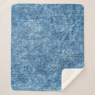 Manta Sherpa Los jeans con ácido lavan el azul. Fondo de densi