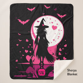 Manta Sherpa Los mágicos corazones rosados góticos sean mi bruj