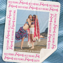 Manta Sherpa Los mejores amigos para la moderna foto rosada de 