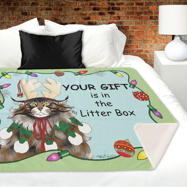 Manta Sherpa Los navidades le dan gracia al gato verde (Subido por el creador)