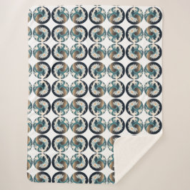 Manta Sherpa Loto blanco y ola oceánica - Elegancia en movimien