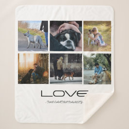 Manta Sherpa Love Dog Family Portrait Collage Design