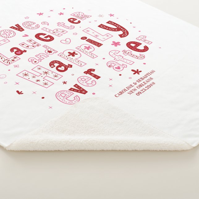 Manta Sherpa Love Laughter Boda Personalizado (3/4)