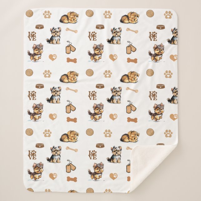 Manta Sherpa Love My Yorkie (Anverso)