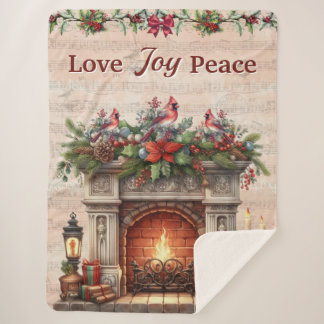 Manta Sherpa Love, Peace, Joy: Cozy Sherpa Blanket
