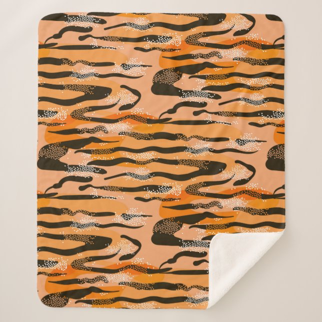 Manta Sherpa Lovely seamless tiger pattern,peach colour (Anverso)
