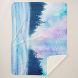 Manta Sherpa Luces boreales de invierno