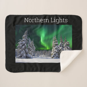 Manta Sherpa Luces boreales durante el invierno