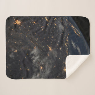 Manta Sherpa Luces De Noche En El Planeta Tierra