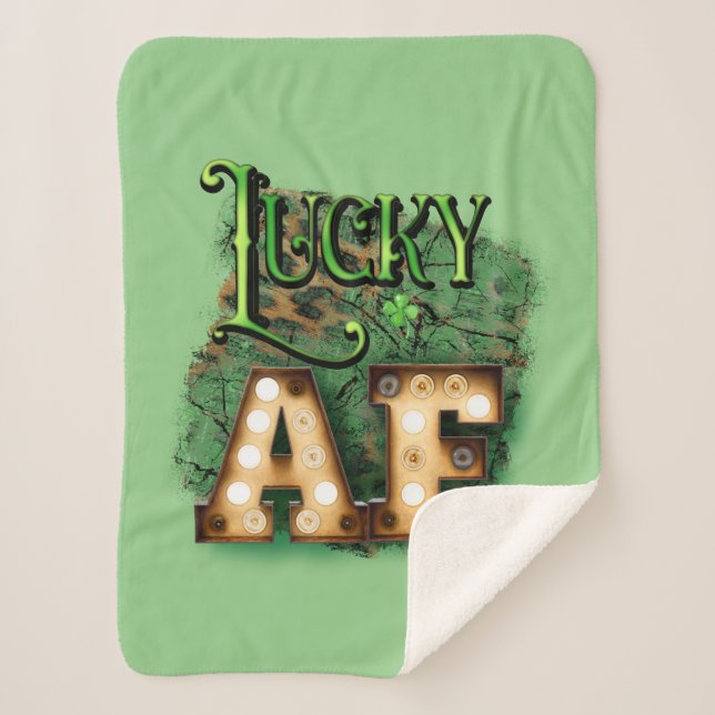 Manta Sherpa Luces del marquesino irlandés St. Patrick's Day Lu (Anverso)