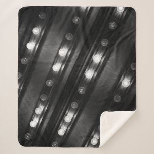 Manta Sherpa Luces Twinkle en blanco y negro