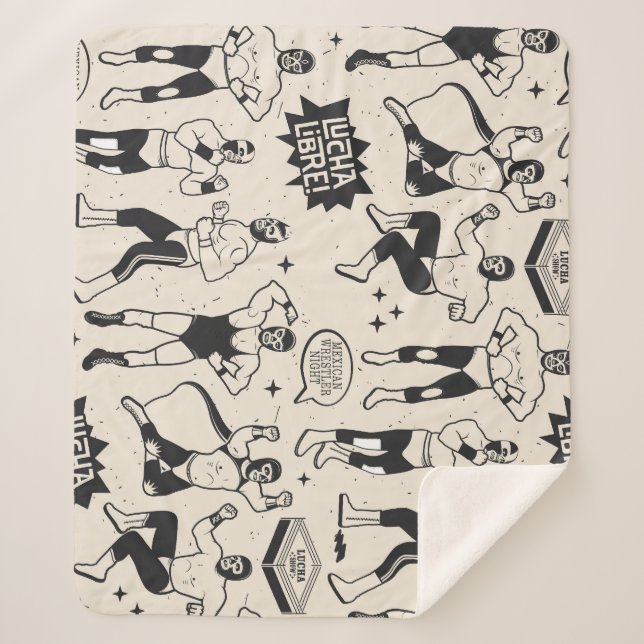 Manta Sherpa Lucha libre: patrón de lucha mexicana (Anverso)