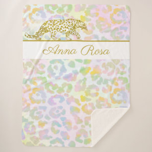 Manta Sherpa *~* Lugares del Pastel de Leopardo de oro de tinte