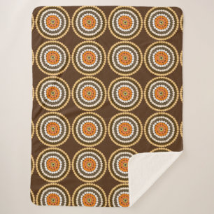 Manta Sherpa Lugares Marrones Y Naranjas,