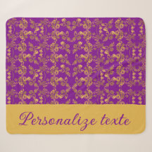 Lujo personalizado en oro y damasco floral sobre p