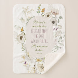 Manta Sherpa Luke 1:45 Bendita es She Wildflower