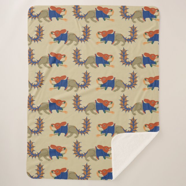 Manta Sherpa Luttrell Psalter "Squirrel" Sherpa Blanket (Anverso)