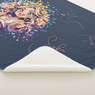 Manta Sherpa Luxury Gemini Name Sherpa Birthday Blanket
