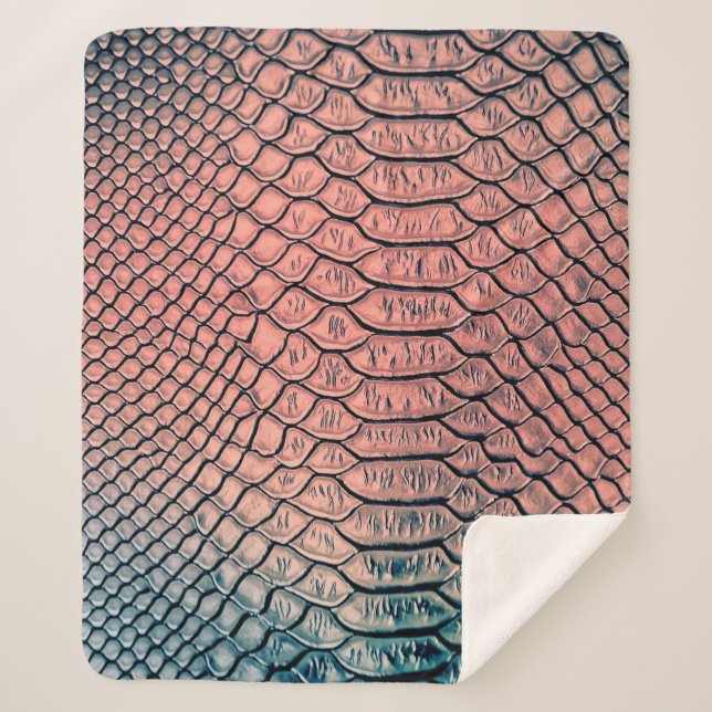 Manta Sherpa Luxury snake skin texture backgroundtexture,leathe (Anverso)