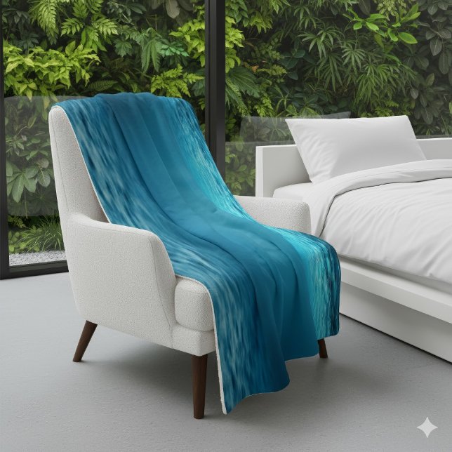 Manta Sherpa Luz azul tranquila del océano bajo el agua (Subido por el creador)