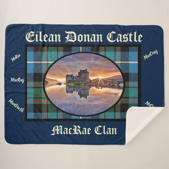 Manta Sherpa MacRae Clan Tartán del castillo de Donan Eilean (Anverso (horizontal))