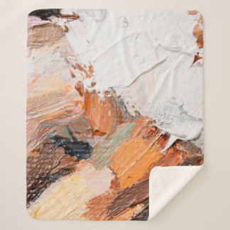 Manta Sherpa Macro. Arte abstracto. Aceite de pasta grabado en 