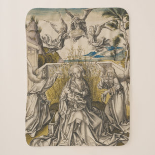Manta Sherpa Madonna y ángeles en un paisaje el c.1500