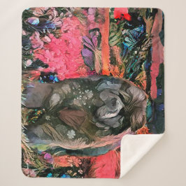 Manta Sherpa MAGGIE CHow negro SHERPA BLANKET 3 tamaños