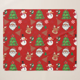 Manta Sherpa Magical Christmas – Santa, Reindeer & Snowflakes