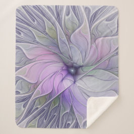 Manta Sherpa Magnífica Belleza Moderna Resumen Flor de Arte Fra