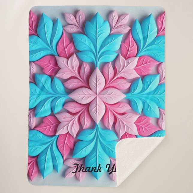 Manta Sherpa "Magnífico patrón floral" (Anverso)