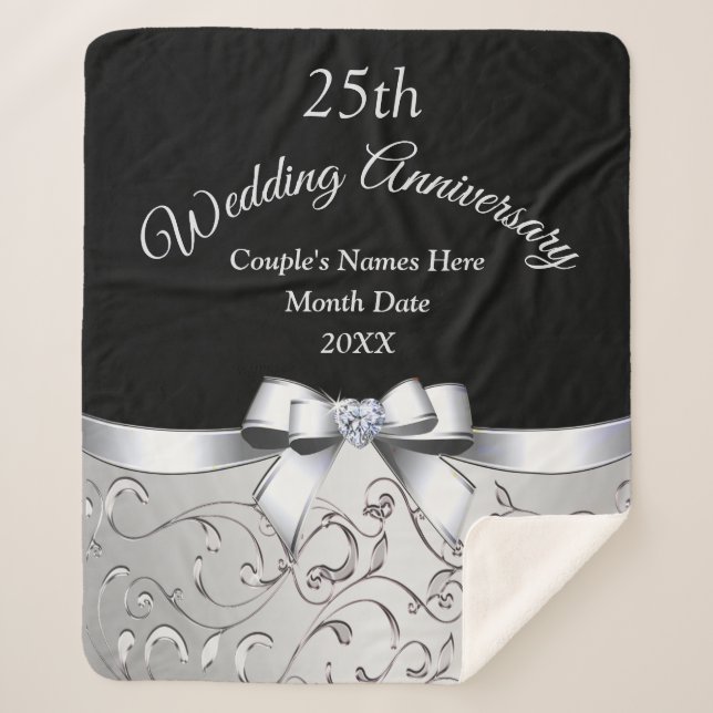 Manta Sherpa Magnífico regalo de 25 años para esposa (Anverso)