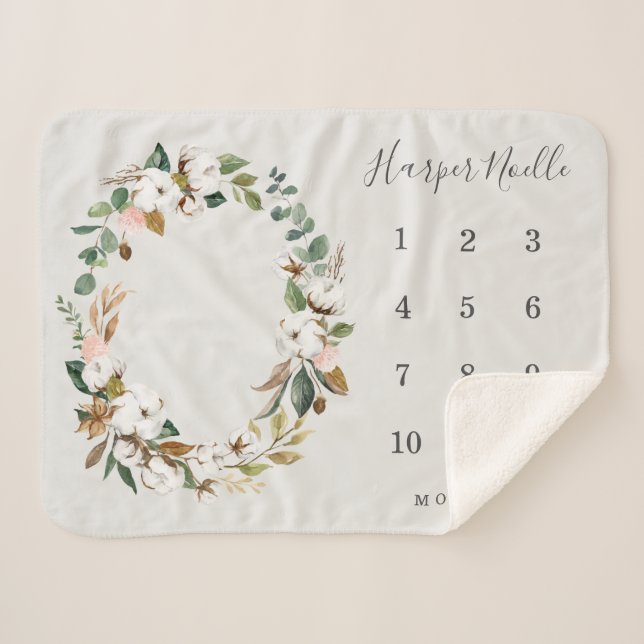Manta Sherpa Magnolia bebé hito (Anverso (horizontal))