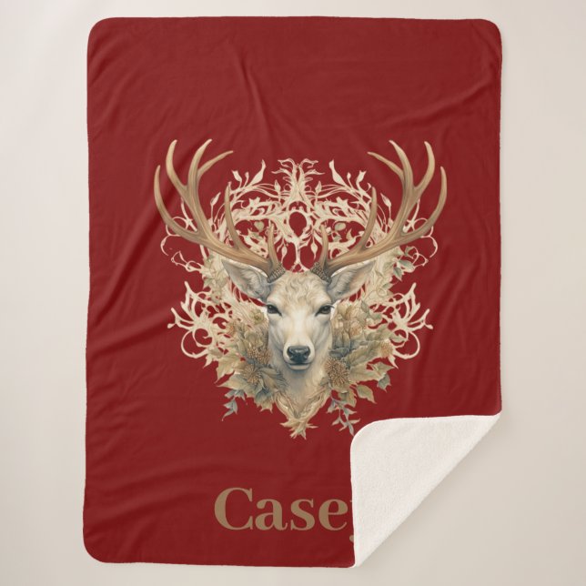 Manta Sherpa Majestic Buck - Nombre personalizado (Anverso)