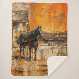 Manta Sherpa Majestic Horse in Abstract Sunset