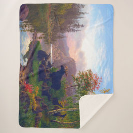 Manta Sherpa Majestuoso alce en un paisaje otoñal sueco