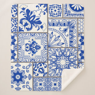 Manta Sherpa Majólica victoriana: Patrón de mosaico de mosaico 