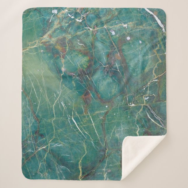 Manta Sherpa Malachite green marble texture, detail structure o (Anverso)