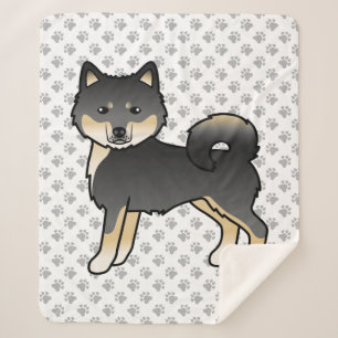 Manta Sherpa Malamute de Alaska negro y bronceado, perro de dib