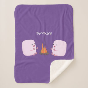 Manta Sherpa Malvaviscos rosados por personalizado de bomberos