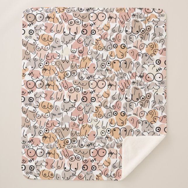 Manta Sherpa mama divertida de una mujer beige (Anverso)