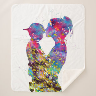 Manta Sherpa Mamá E Hijo Colorfull Gifs