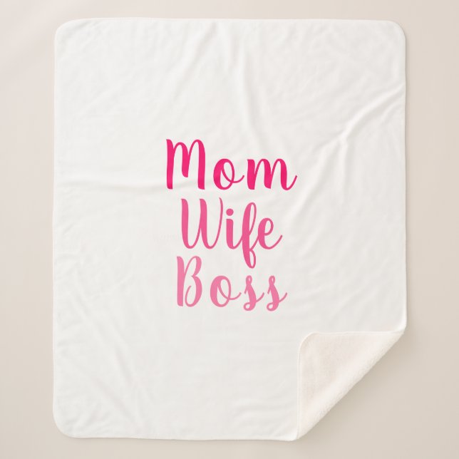 Manta Sherpa Mamá esposa jefe gradiente personalizado rosa lind (Anverso)
